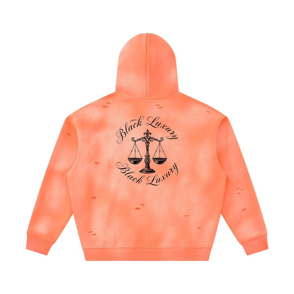 Black Scale Sunfade Frayed Fleece Hoodie