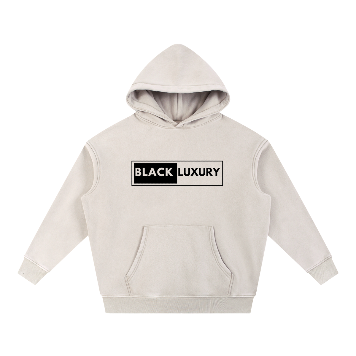 Black classic Logo Snow Wash Fleece Oversize Hoodie