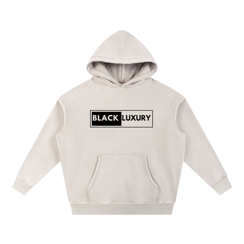 Black classic Logo Snow Wash Fleece Oversize Hoodie