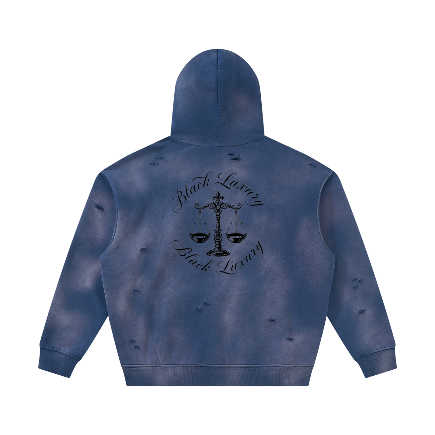 Black Scale Sunfade Frayed Fleece Hoodie