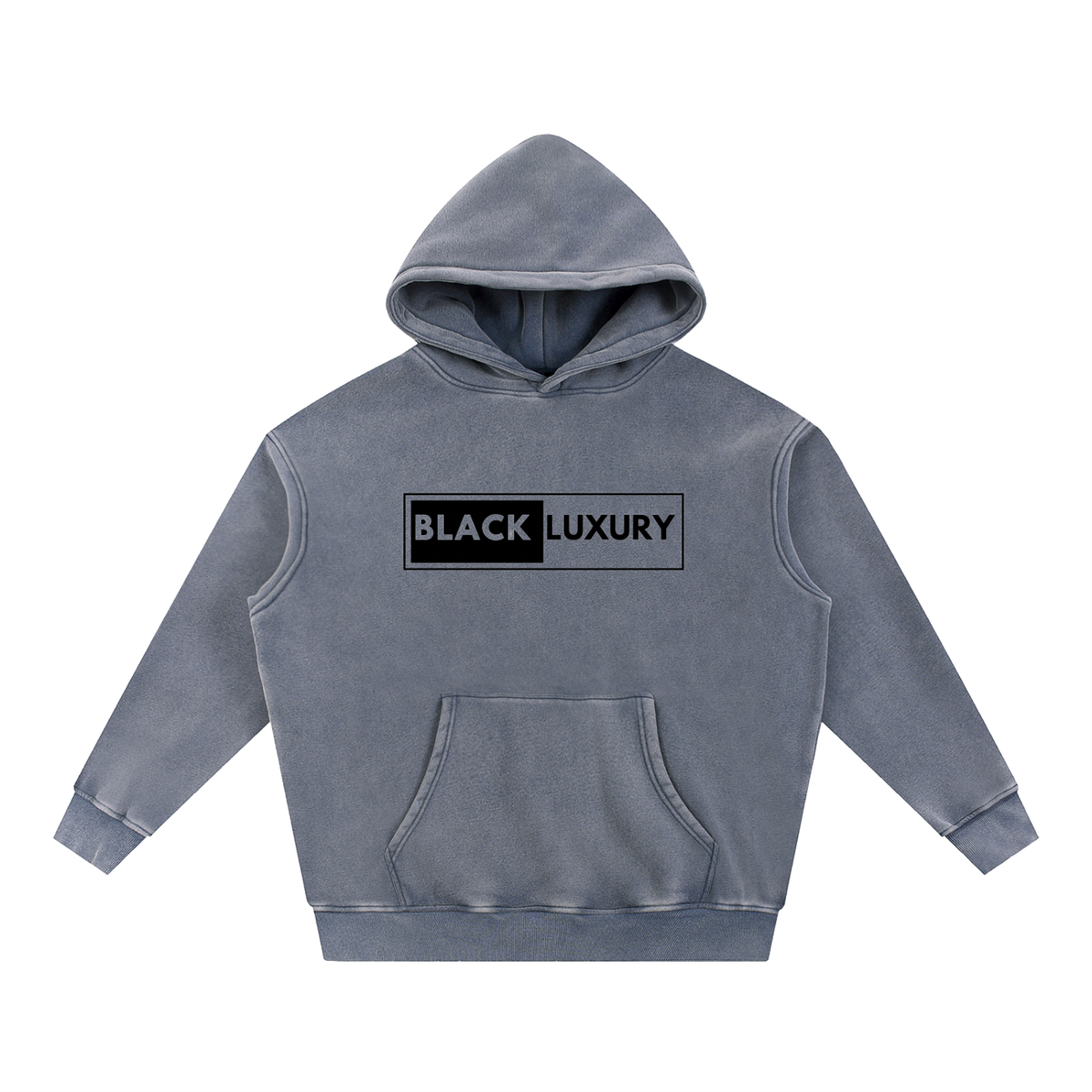 Black classic Logo Snow Wash Fleece Oversize Hoodie