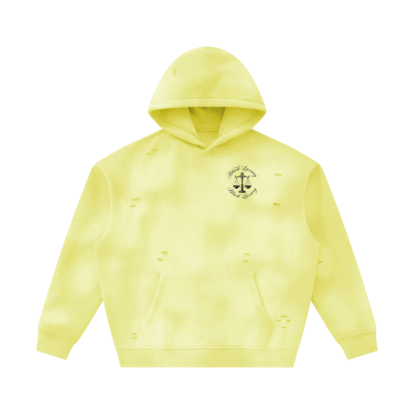 Black Scale Sunfade Frayed Fleece Hoodie