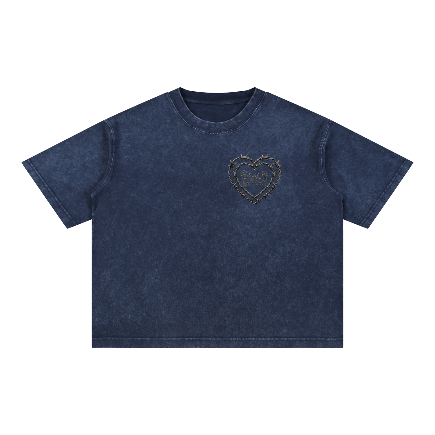 Barbed wire heart Mineral Wash Boxy Cotton T-Shirt