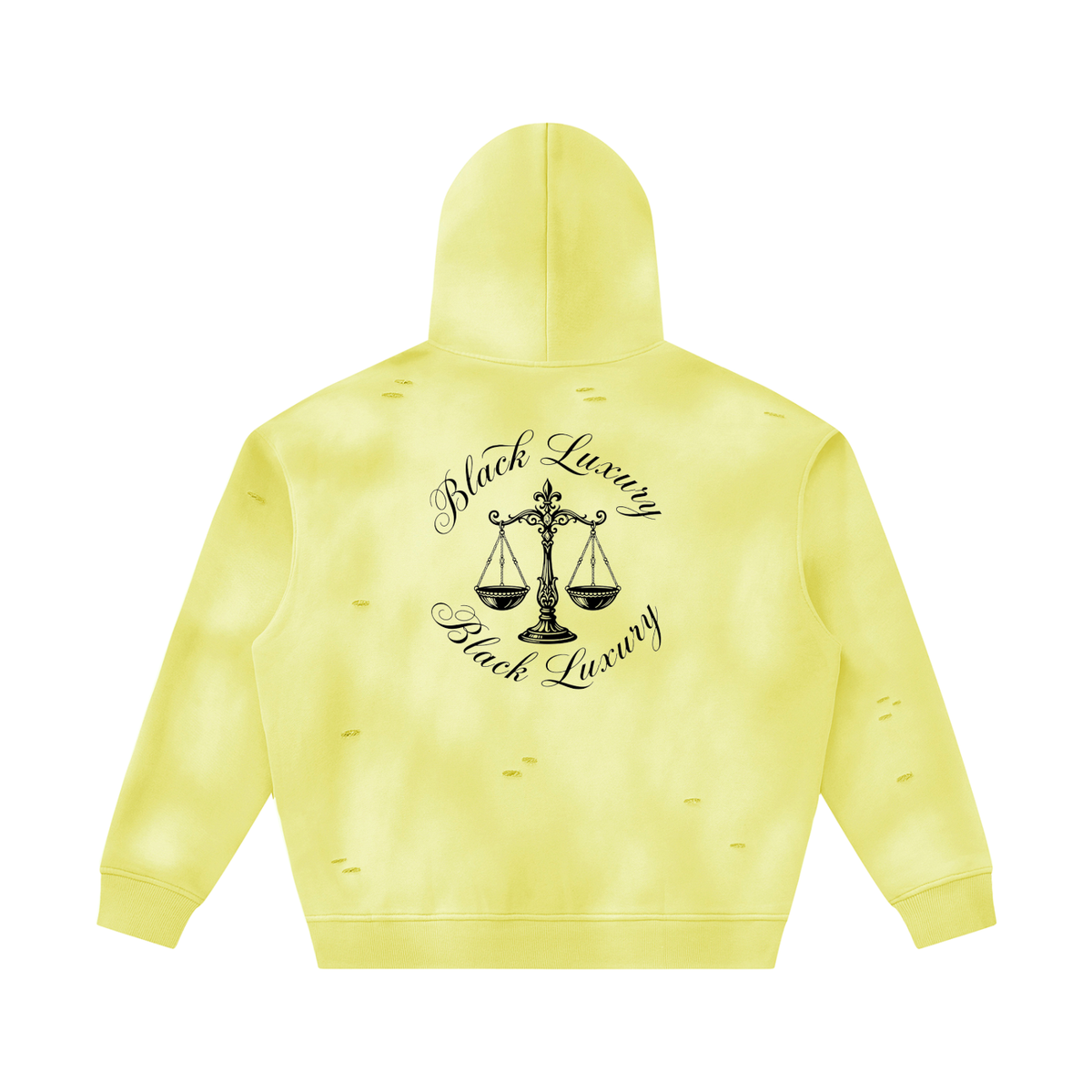 Black Scale Sunfade Frayed Fleece Hoodie