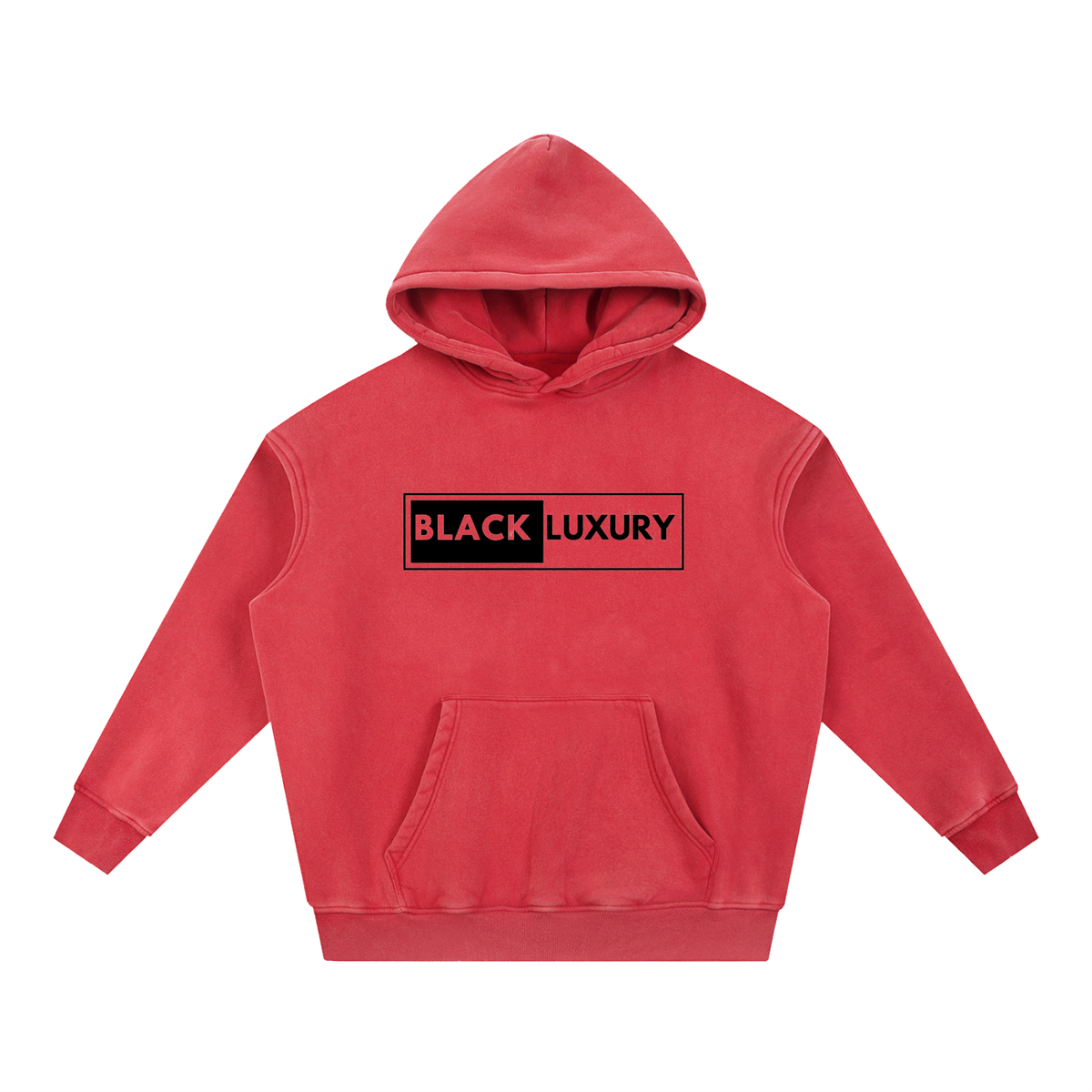 Black classic Logo Snow Wash Fleece Oversize Hoodie