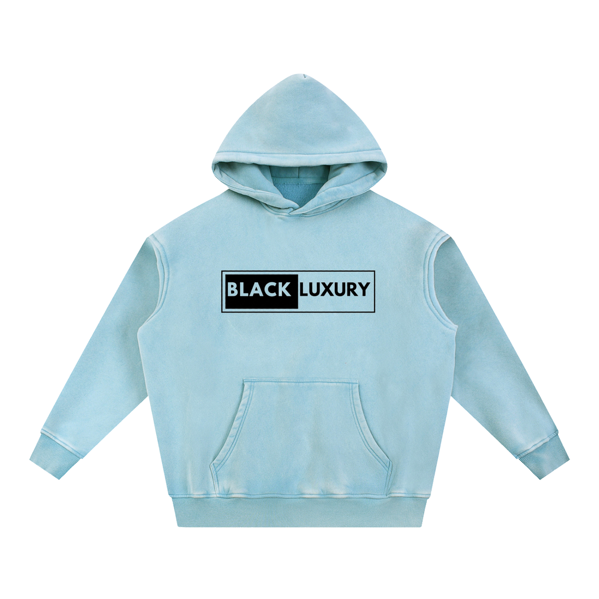 Black classic Logo Snow Wash Fleece Oversize Hoodie