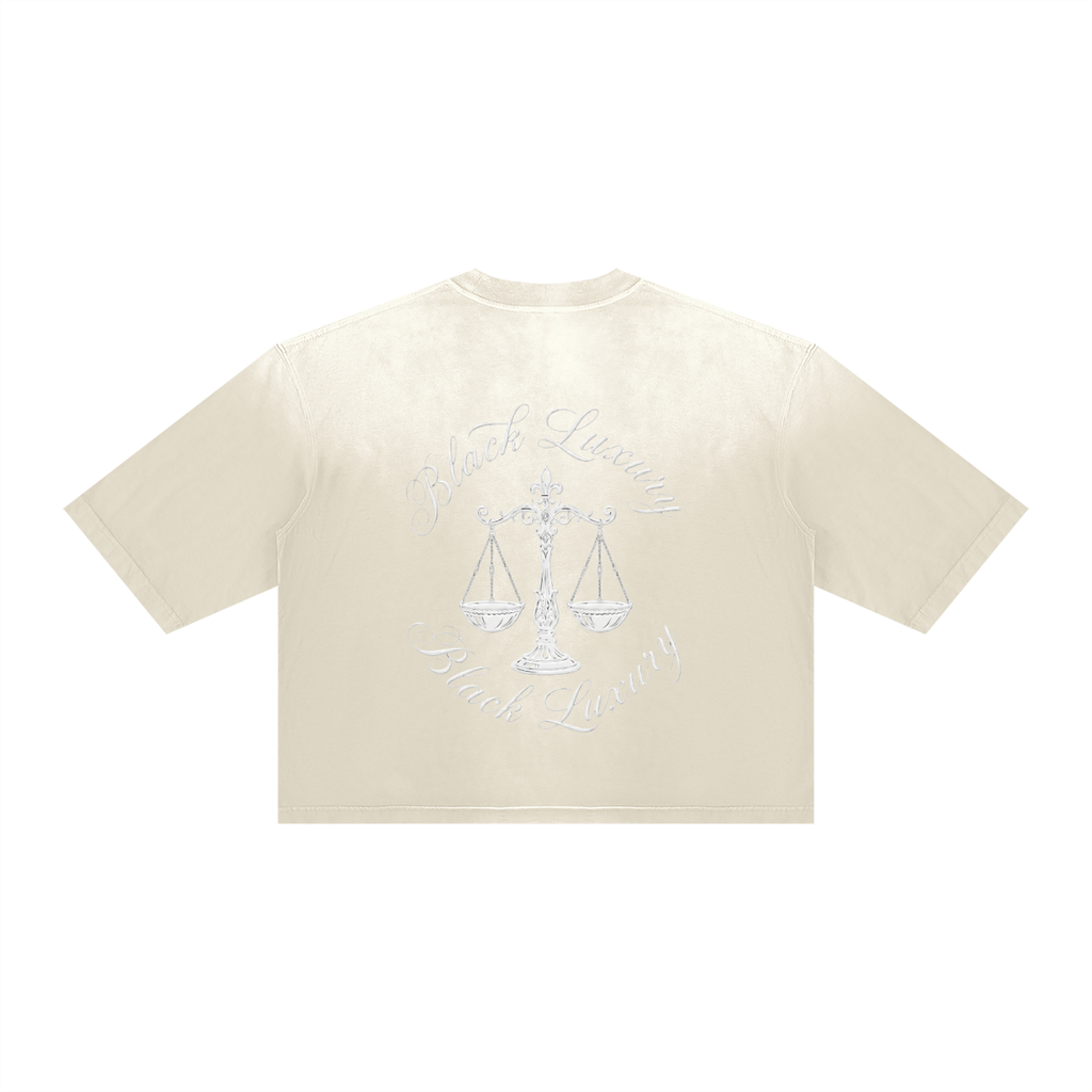 White Scale Unisex Vintage Wash Sunfade Boxy T-Shirt