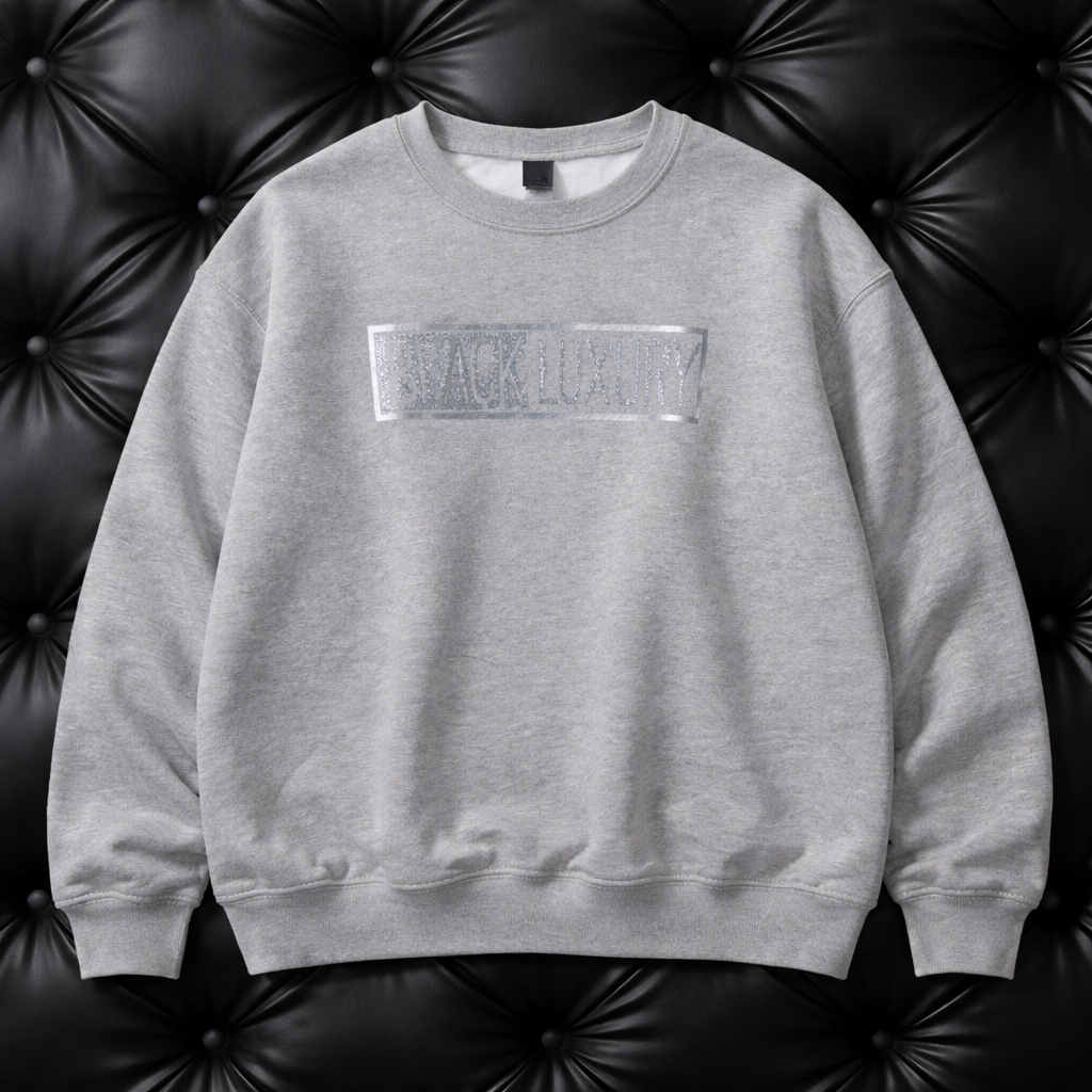Gray sweatshirt with Gray glitter logo