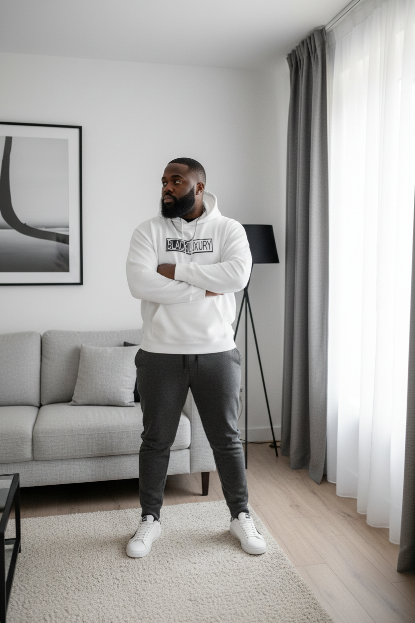 White and Black hoodie