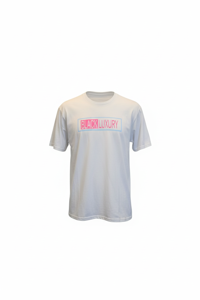 White, pink and light blue t-shirt