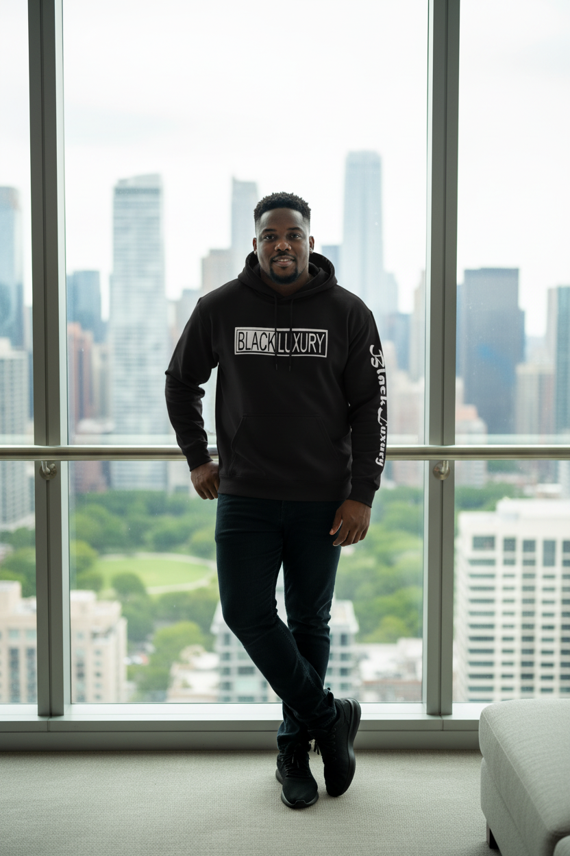 Black and white hoodie