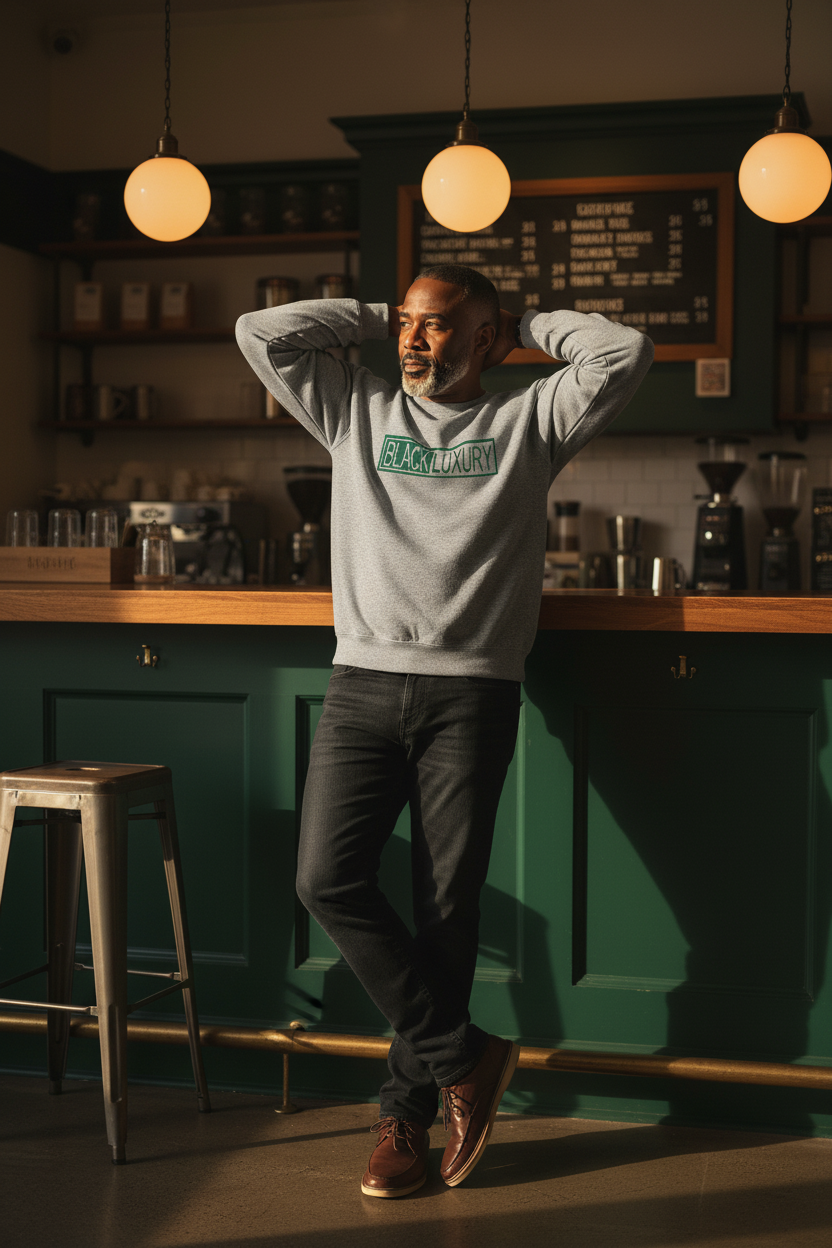 Gray and Green sweatshirt