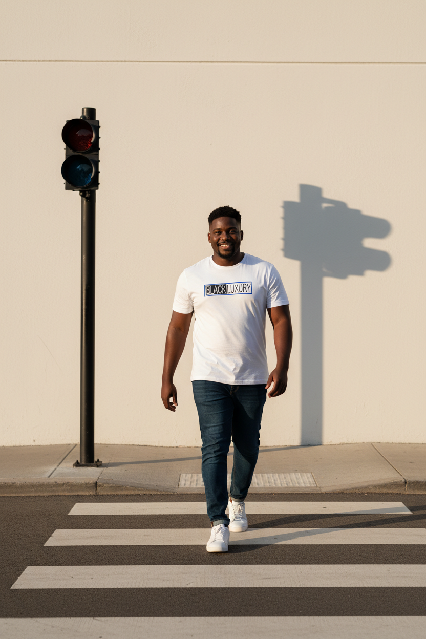 White, Black and Blue T-shirt