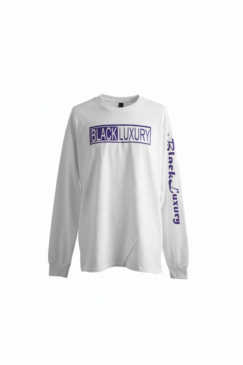 White and Purple long sleeve T-shirt
