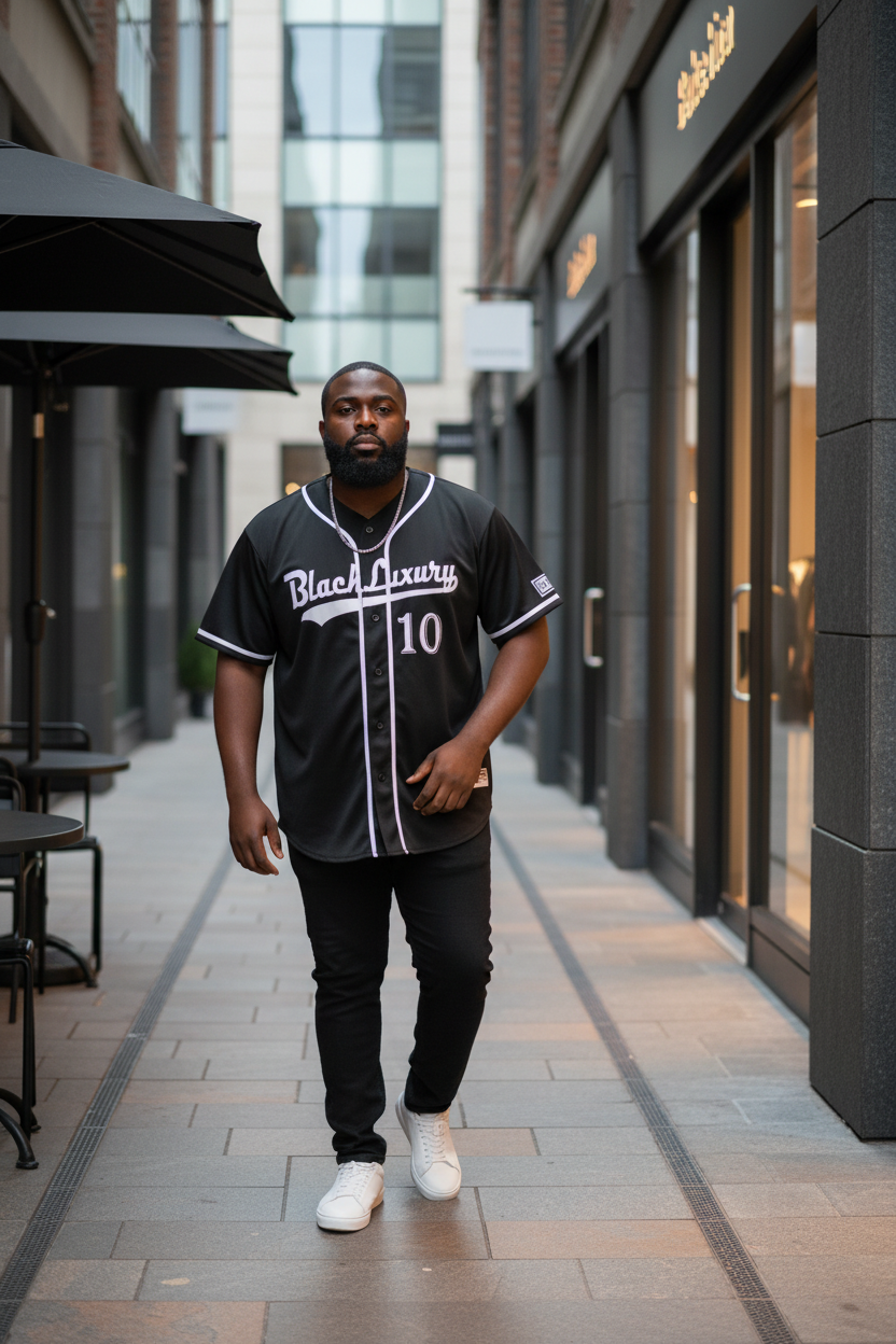 Black Luxury Baseball Jersey