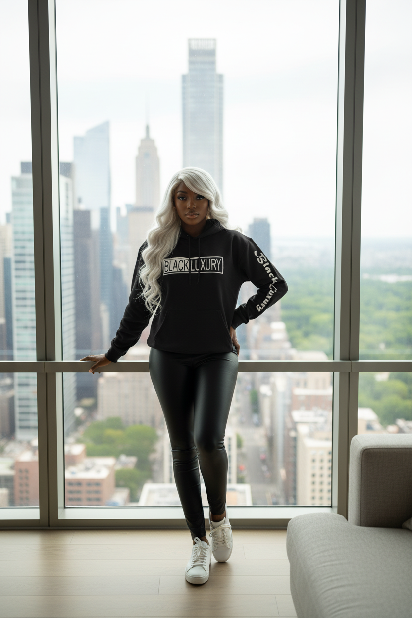 Black and white hoodie