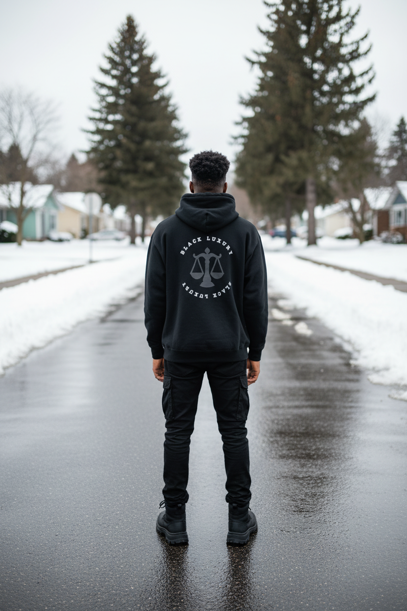 Black, Sliver and Black Black Luxury Scale hoodie