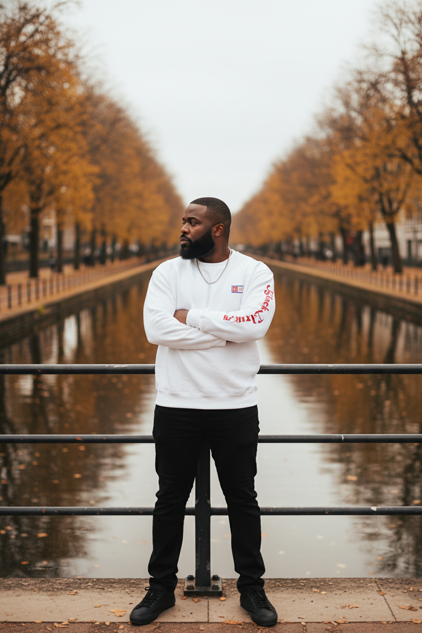 White, Blue and Red Black Luxury Scale sweatshirt