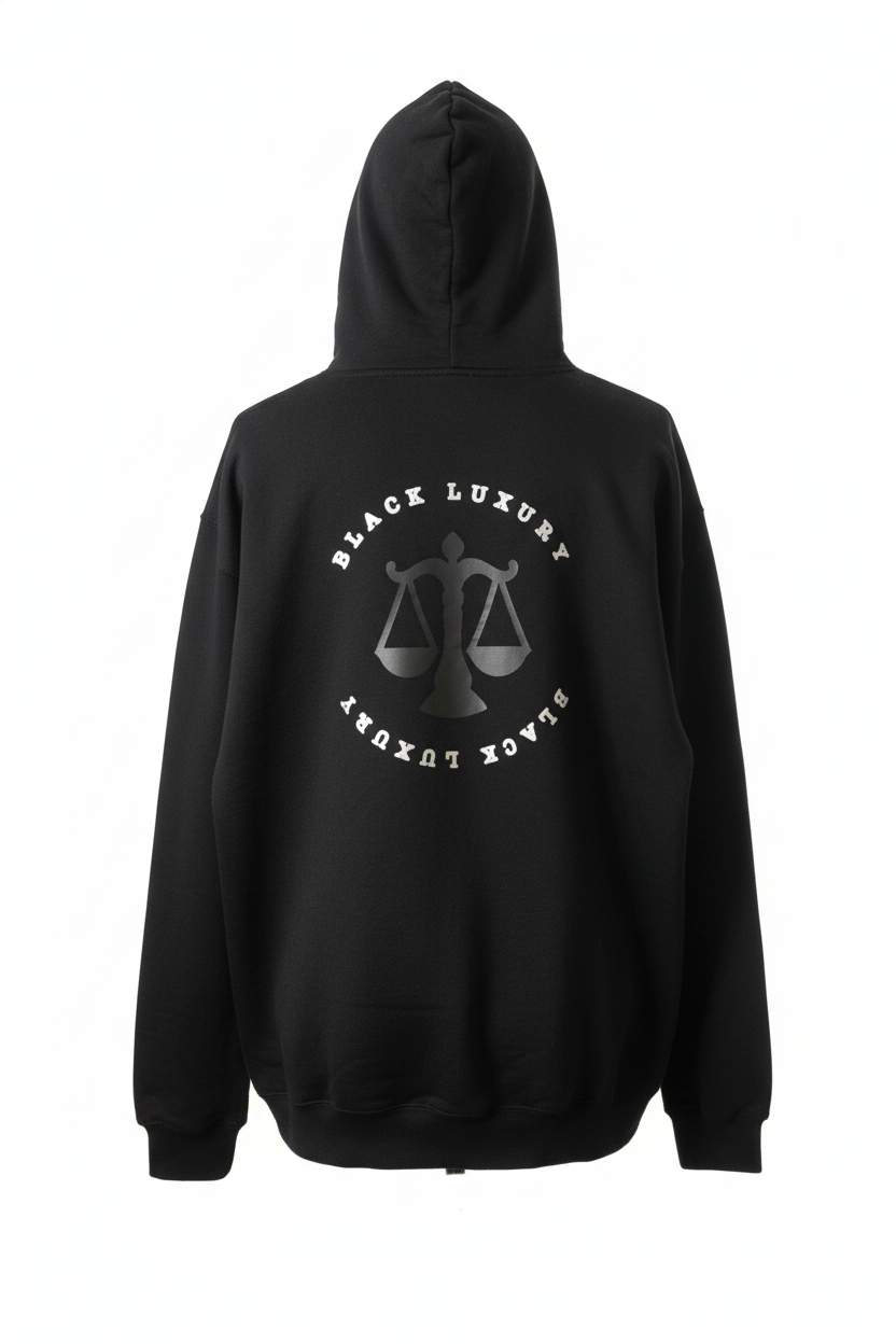 Black, Sliver and Black Black Luxury Scale hoodie