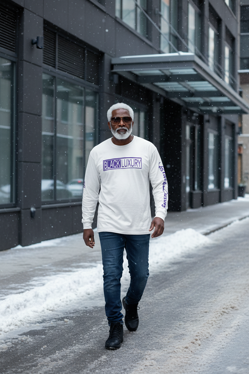White and Purple long sleeve T-shirt