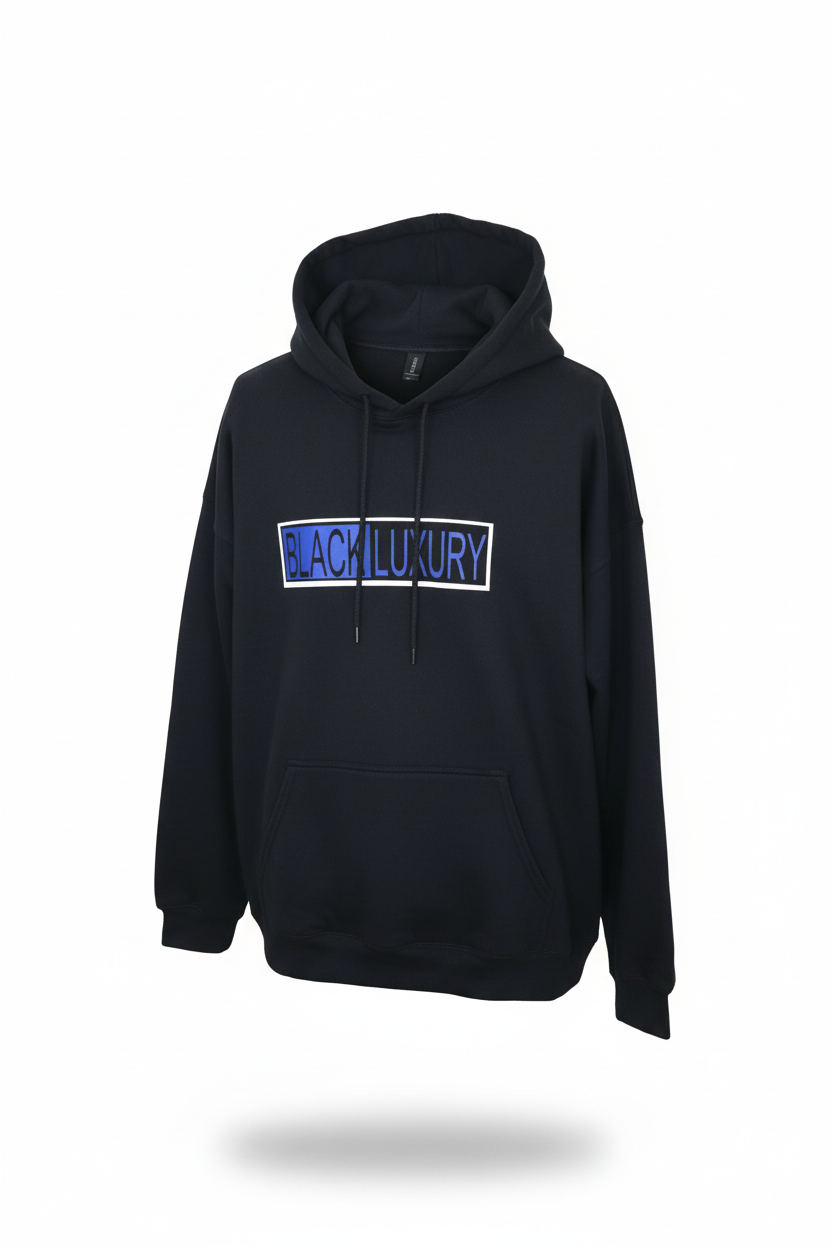 Black, Blue and white hoodie