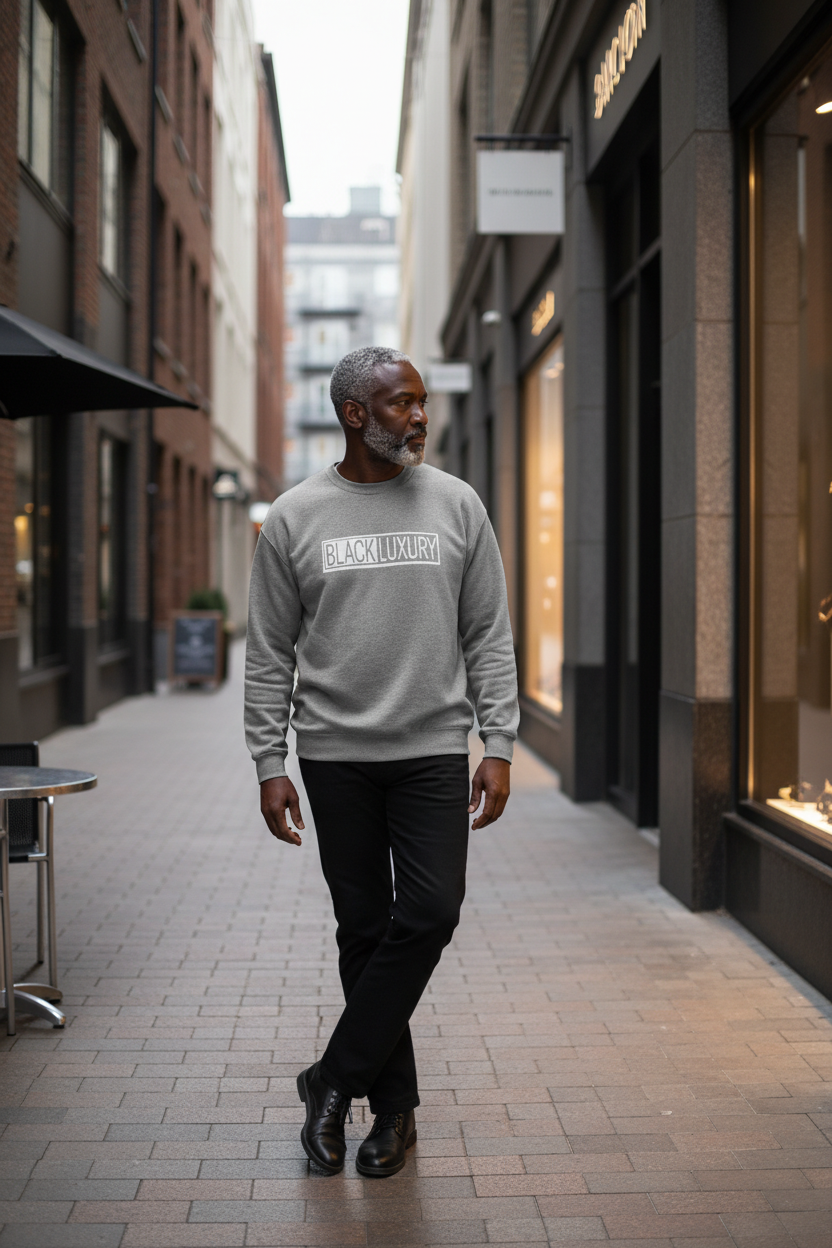 Gray and White Sweatshirt