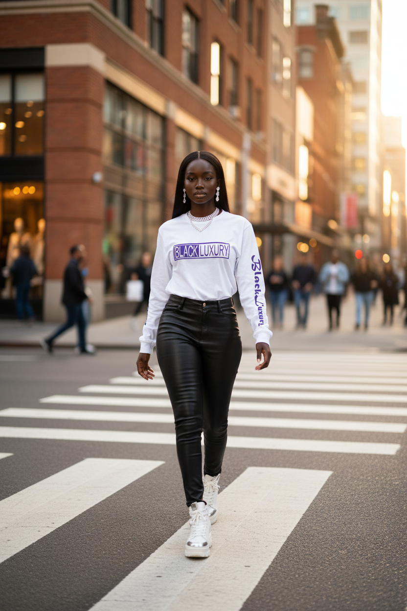 White and Purple long sleeve T-shirt