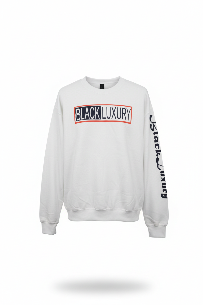 White, Navy Blue and Orange sweatshirt