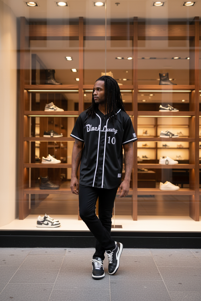 Black Luxury Baseball Jersey